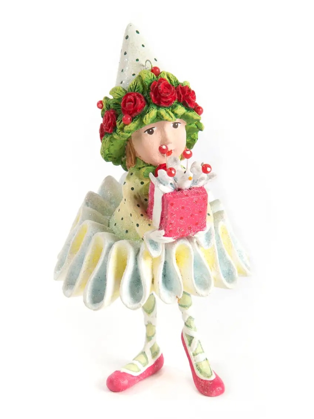 MACKENZIE-CHILDS | Patience Brewster Dash Away Dancer’s Gift Elf Ornament